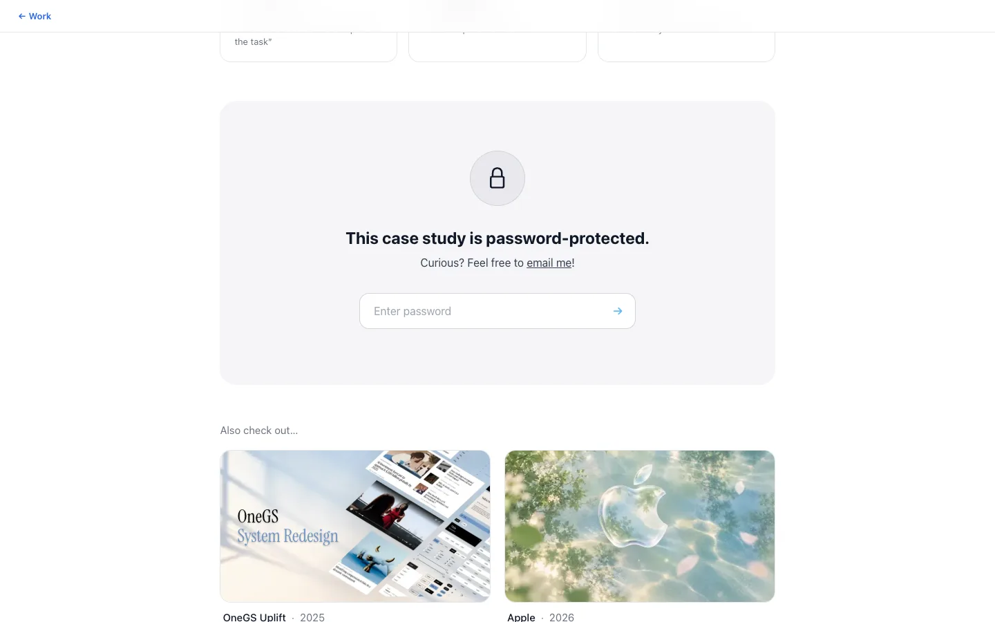 Lock panel, as it appears on the site